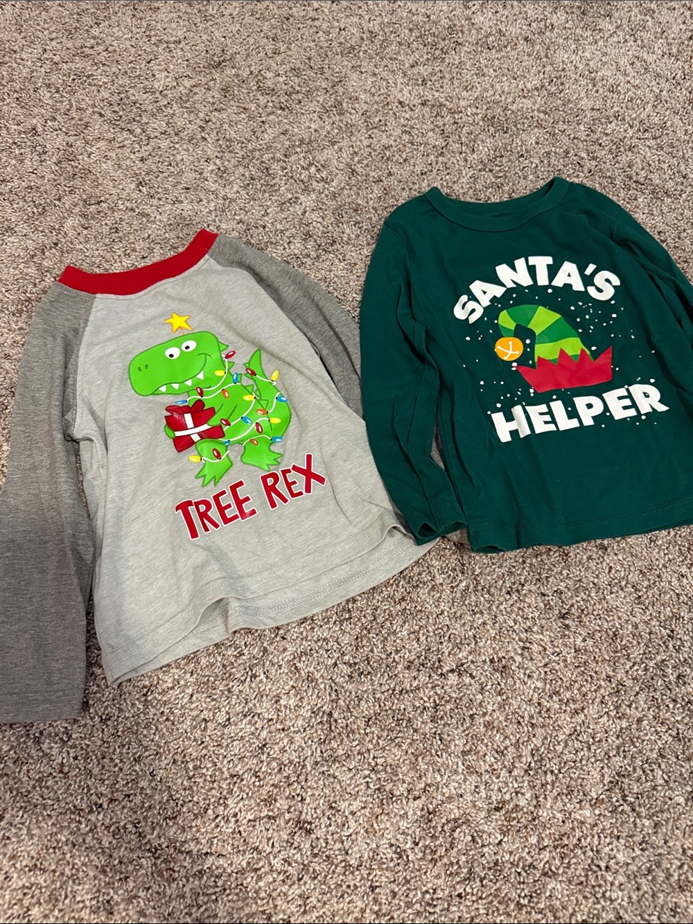 2 long sleeve Christmas shirts size 3T